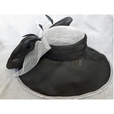 Fancy Lady&apos;s Hat  Black & White. Price Reduced For Church  Weddings  Parties  eb-44335177